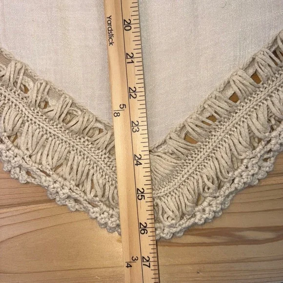 Elan Shirt Womens Medium Cream Crocheted 3/4 Sleeve Boho Peasant Blouse - Picture 6 of 6